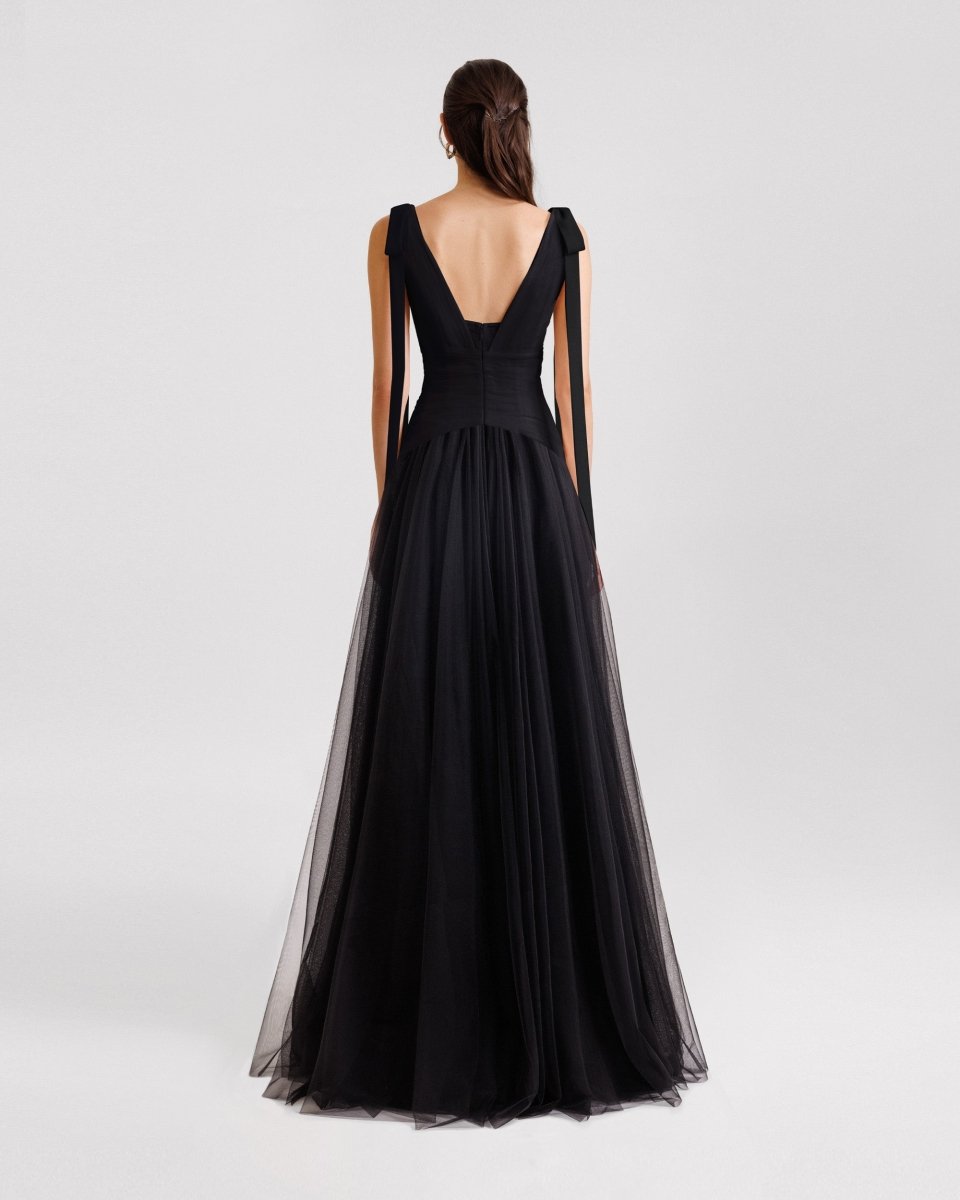 Bow - Shoulder Tulle Dress - Gemy Maalouf