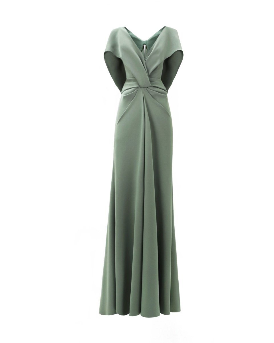 Gemy Maalouf | Evening Dresses | Draped Cape-Like Sleeve Dress Gemy Maalouf | Evening Dresses | Draped Cape-Like Sleeve Dress
