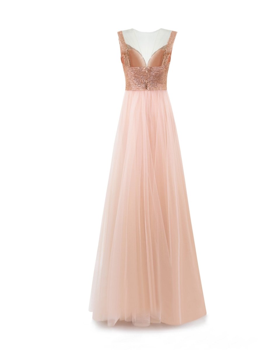 Embellished Corseted Tulle Dress - Gemy Maalouf