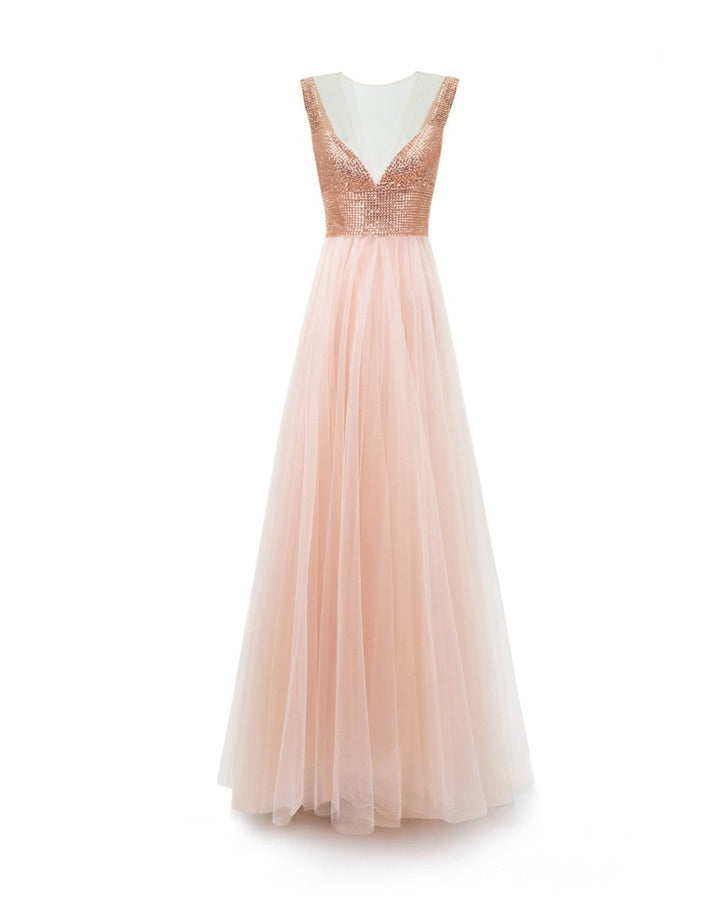 Embellished Corseted Tulle Dress - Gemy Maalouf