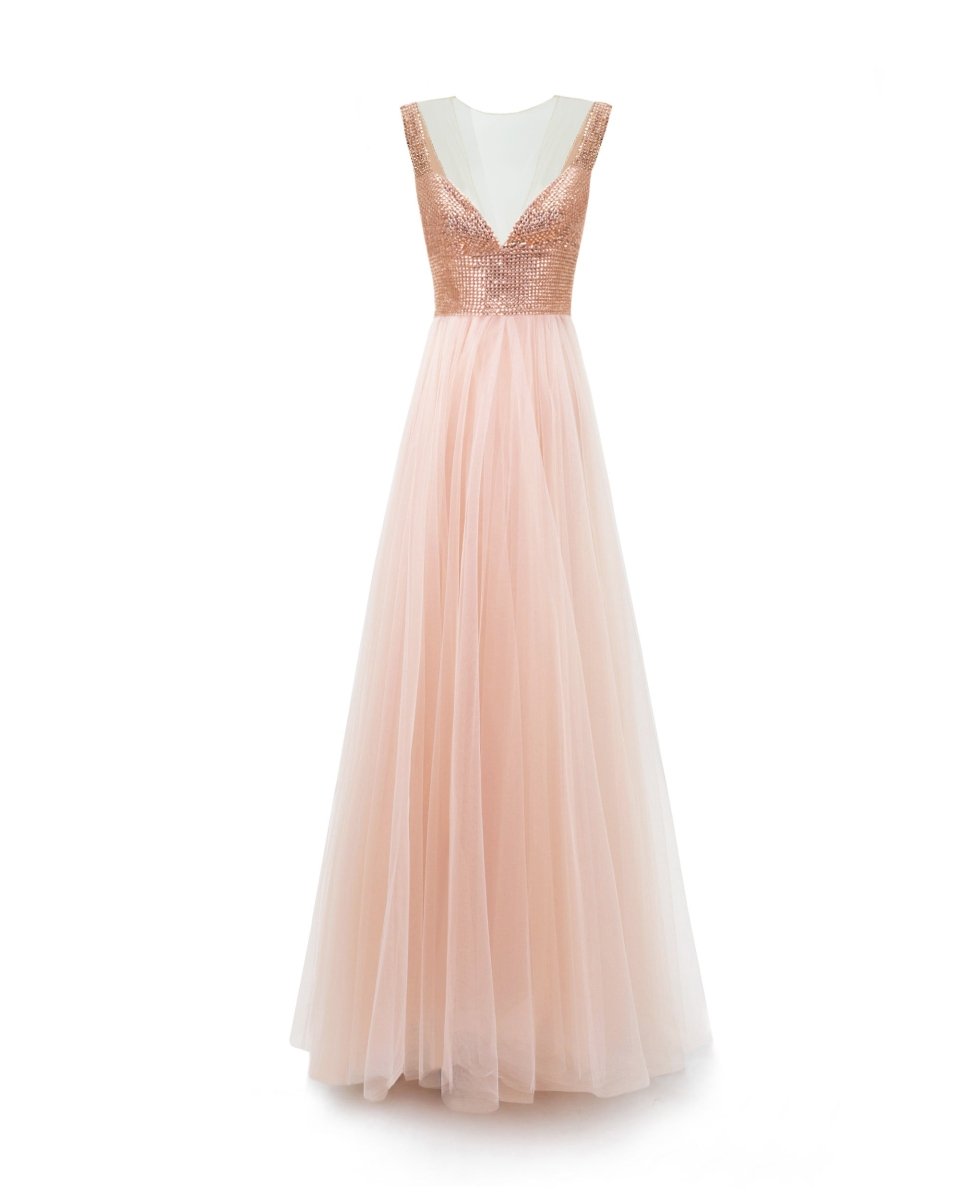 Embellished Corseted Tulle Dress - Gemy Maalouf
