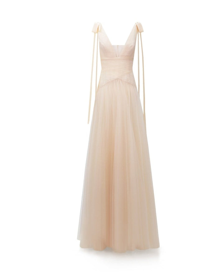 Bow - Shoulder Tulle Dress - Gemy Maalouf