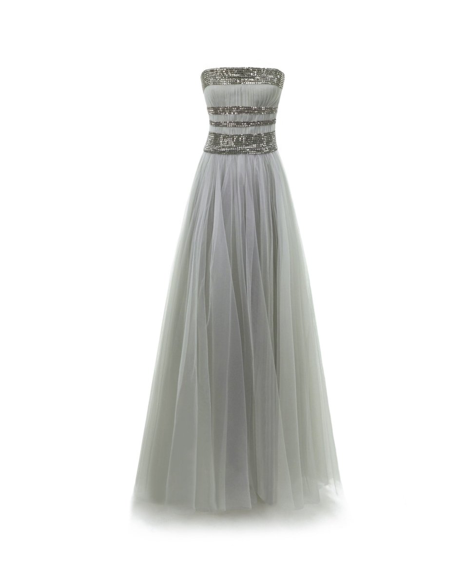Embellished Corset Tulle Dress - Gemy Maalouf