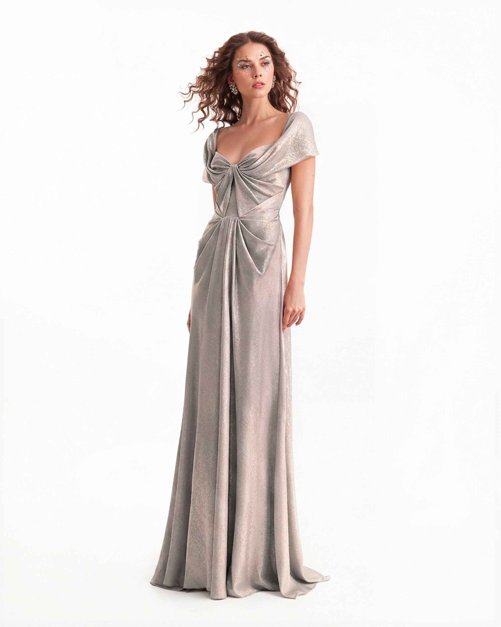 Sweetheart Draped Long Dress