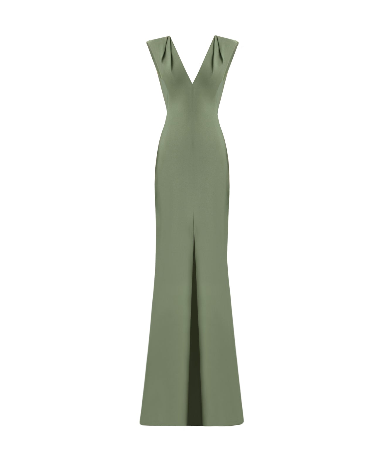 Gemy Maalouf | Evening Dresses | Slim V-Neck Dress with Pleated Shoulders Gemy Maalouf | Evening Dresses | Slim V-Neck Dress with Pleated Shoulders