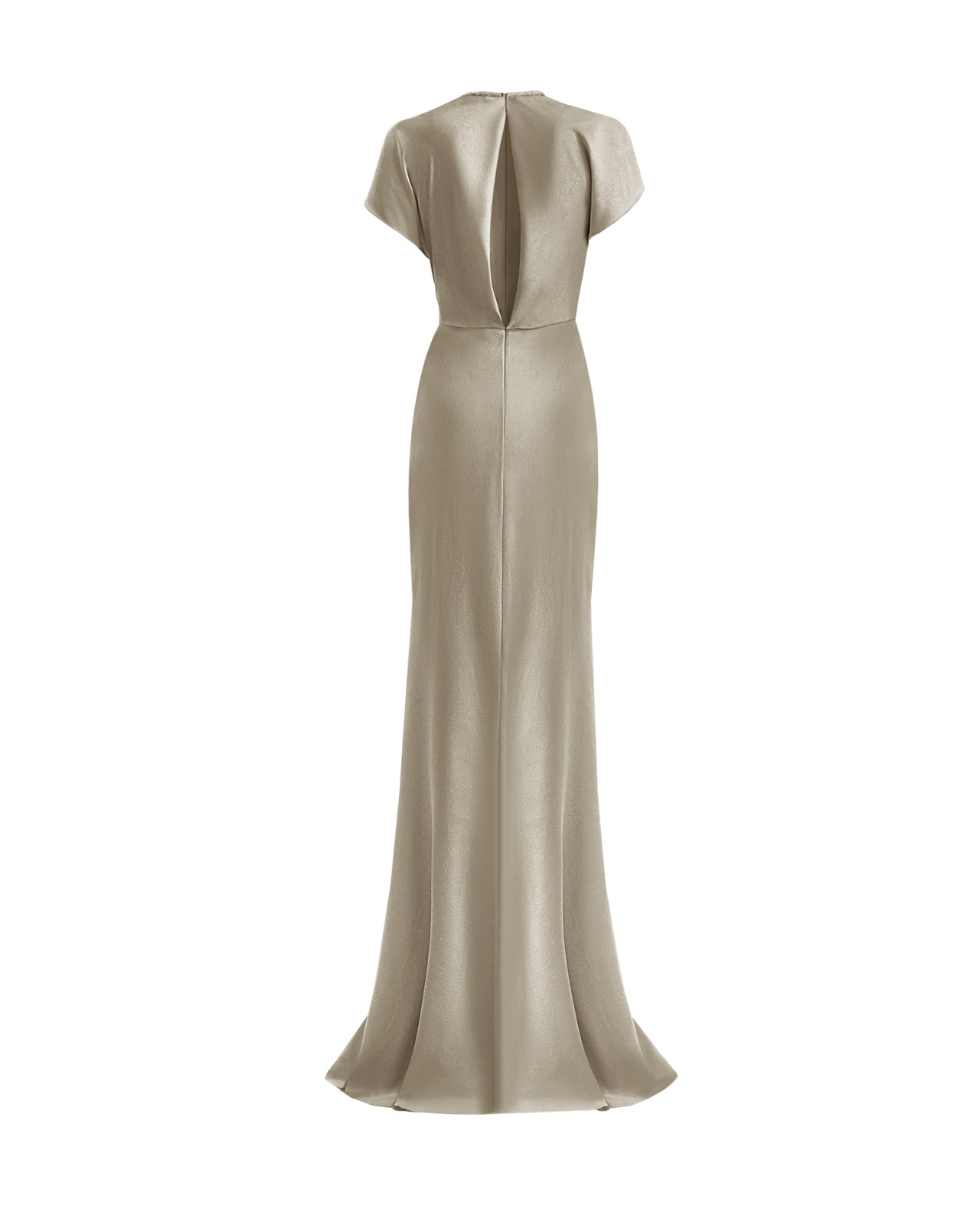 فستان مطوي برقبة على شكل V