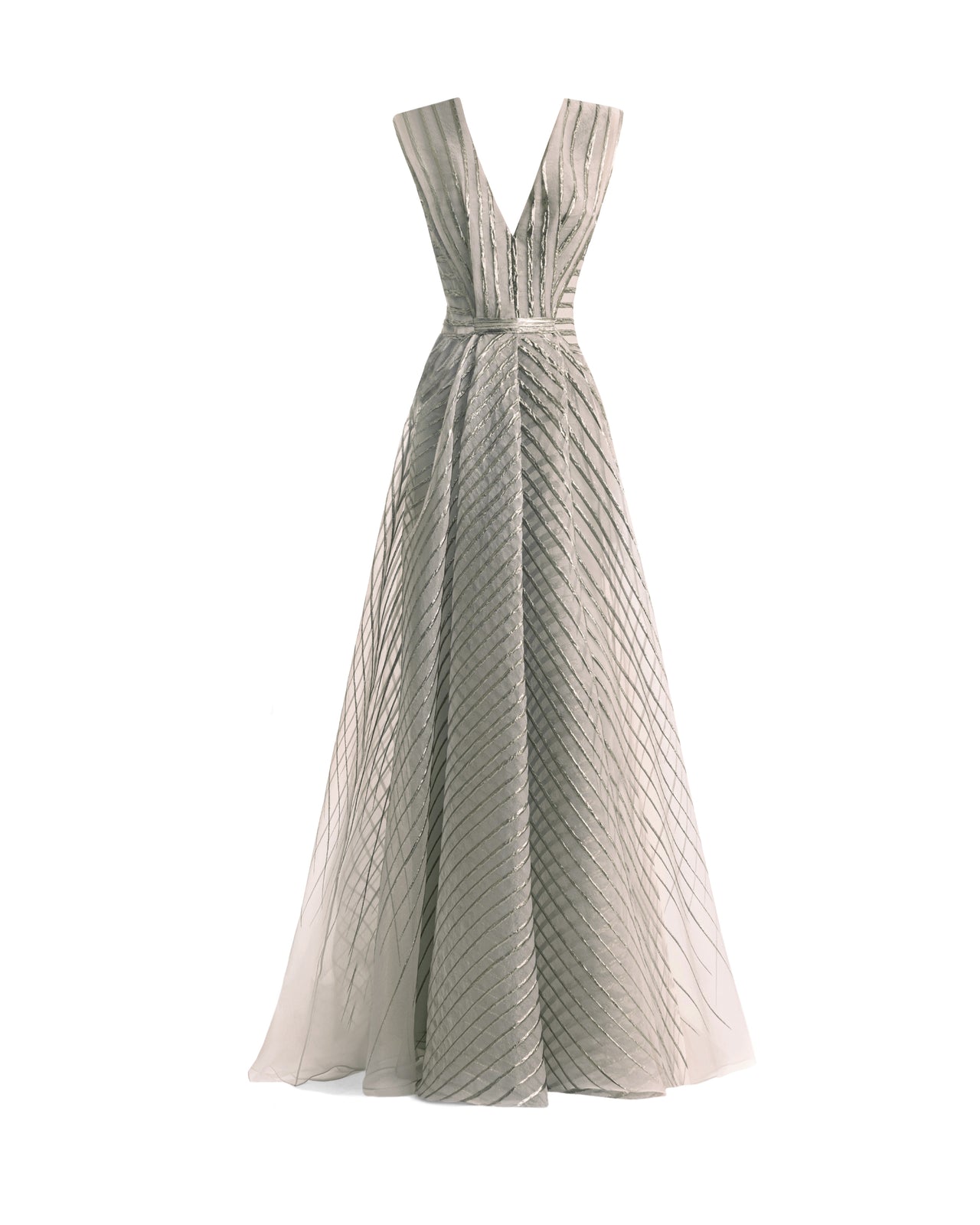 striped organza dress Ivory Silk Blend Organza Stripes