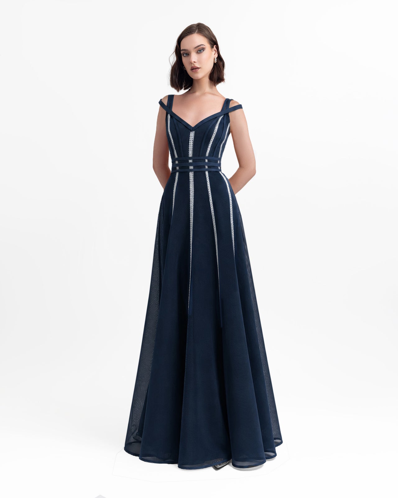 Flared Mesh Dress