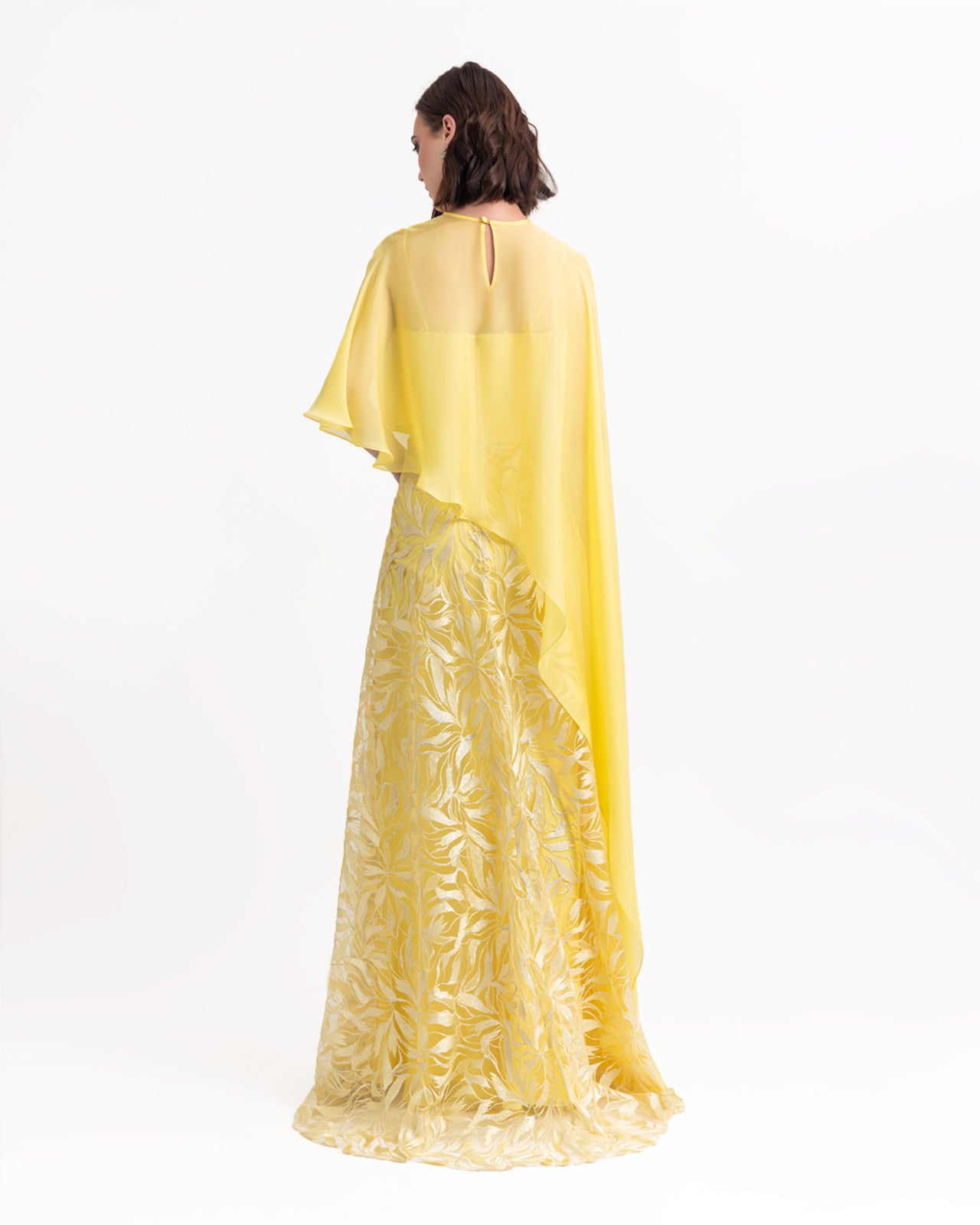 Long Dress With Chiffon Cape