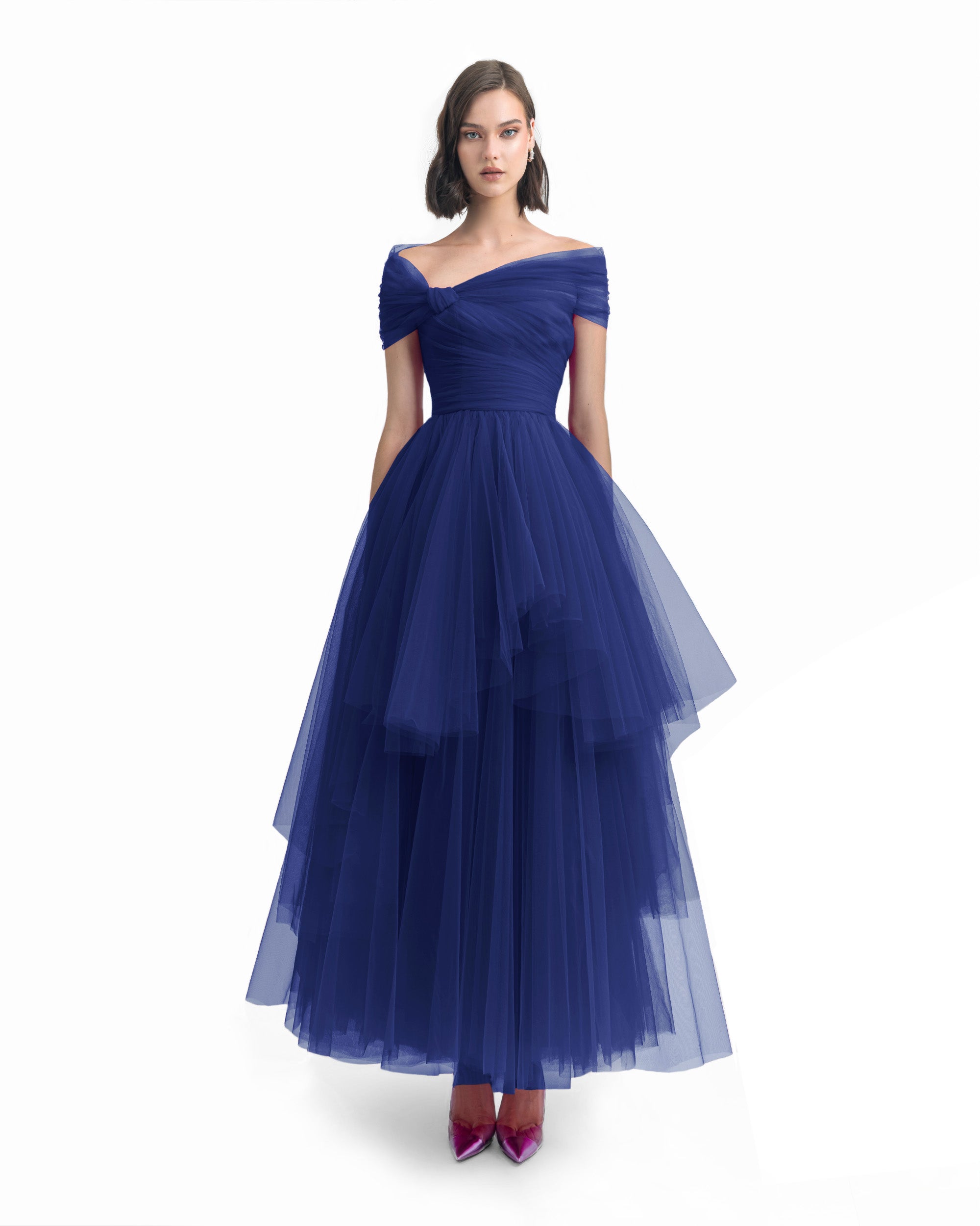 Gemy Maalouf | Evening Dresses | Asymmetrical Tulle Yellow Dress Gemy Maalouf | Evening Dresses | Asymmetrical Tulle Yellow Dress