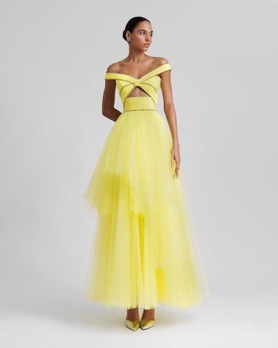 Tulle Dress With Beaded Trimmings