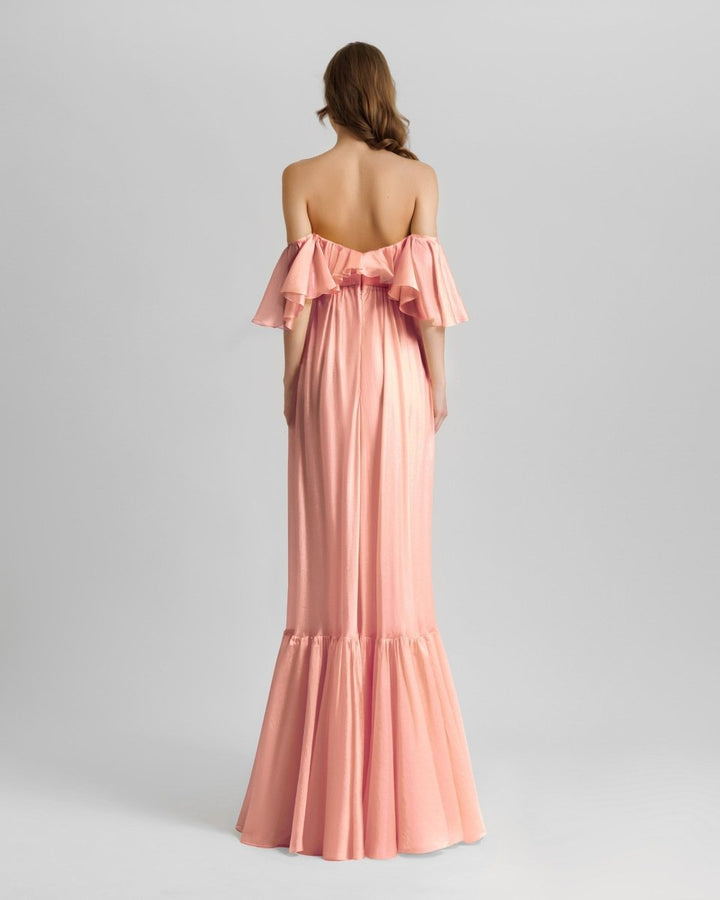 Off - The - Shoulders Flowy Dress - Gemy Maalouf