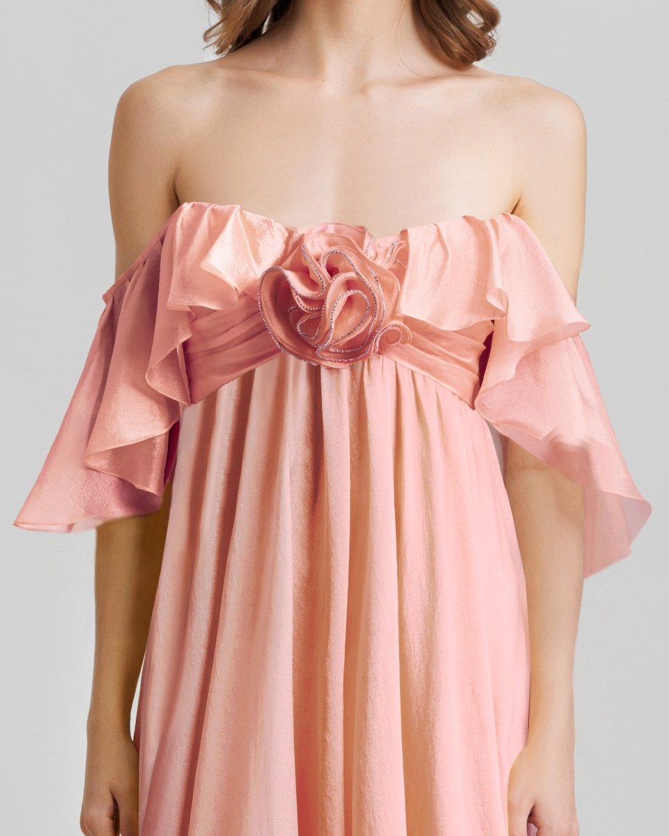 Off - The - Shoulders Flowy Dress - Gemy Maalouf