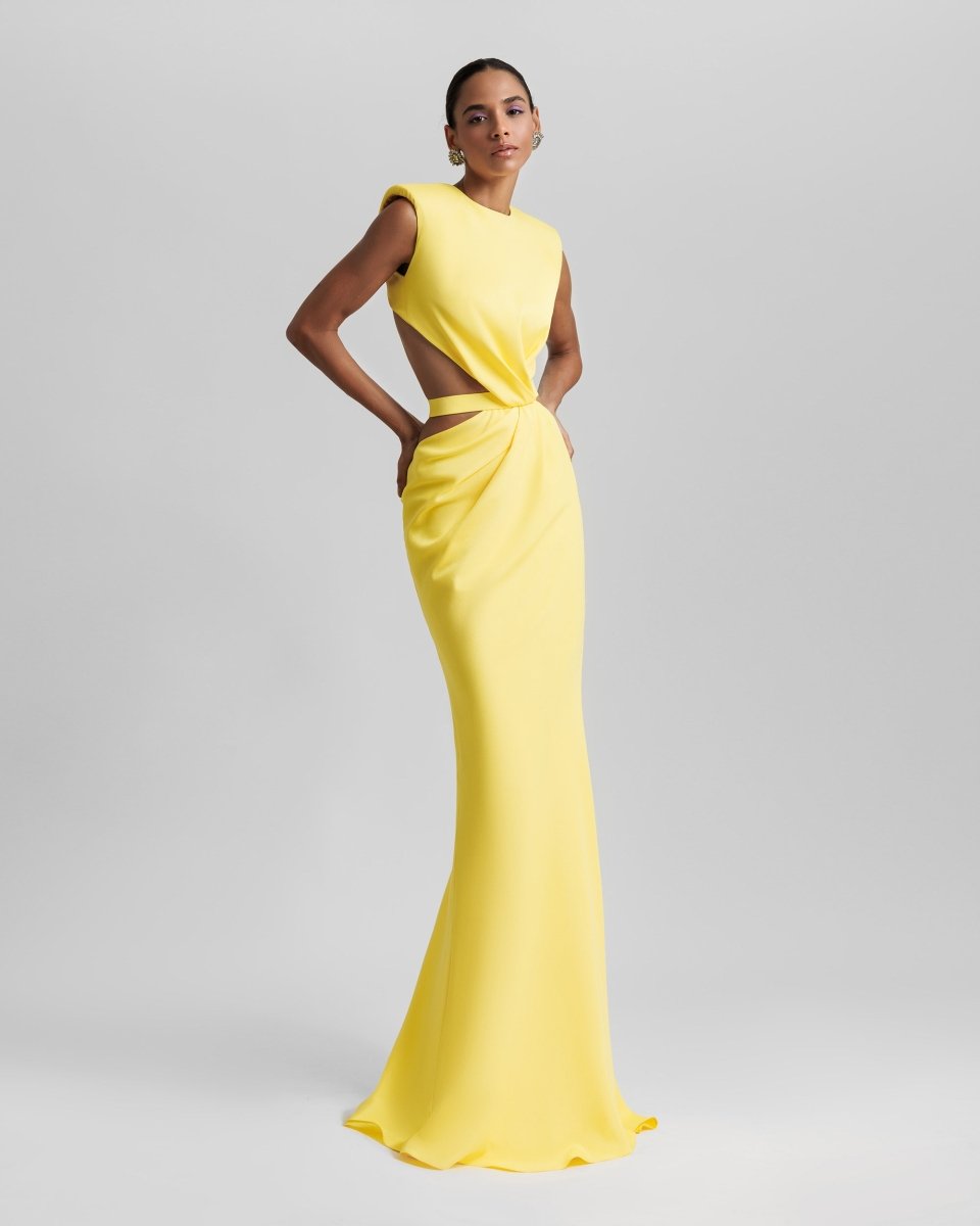Long Dress With Cut - Outs - Gemy Maalouf