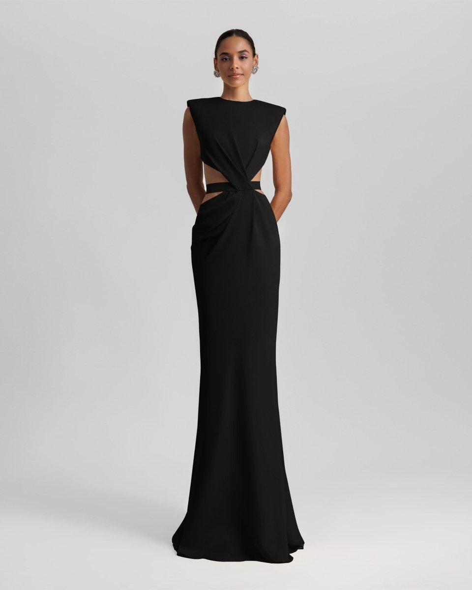 Black Long Dress With Cut-Outs