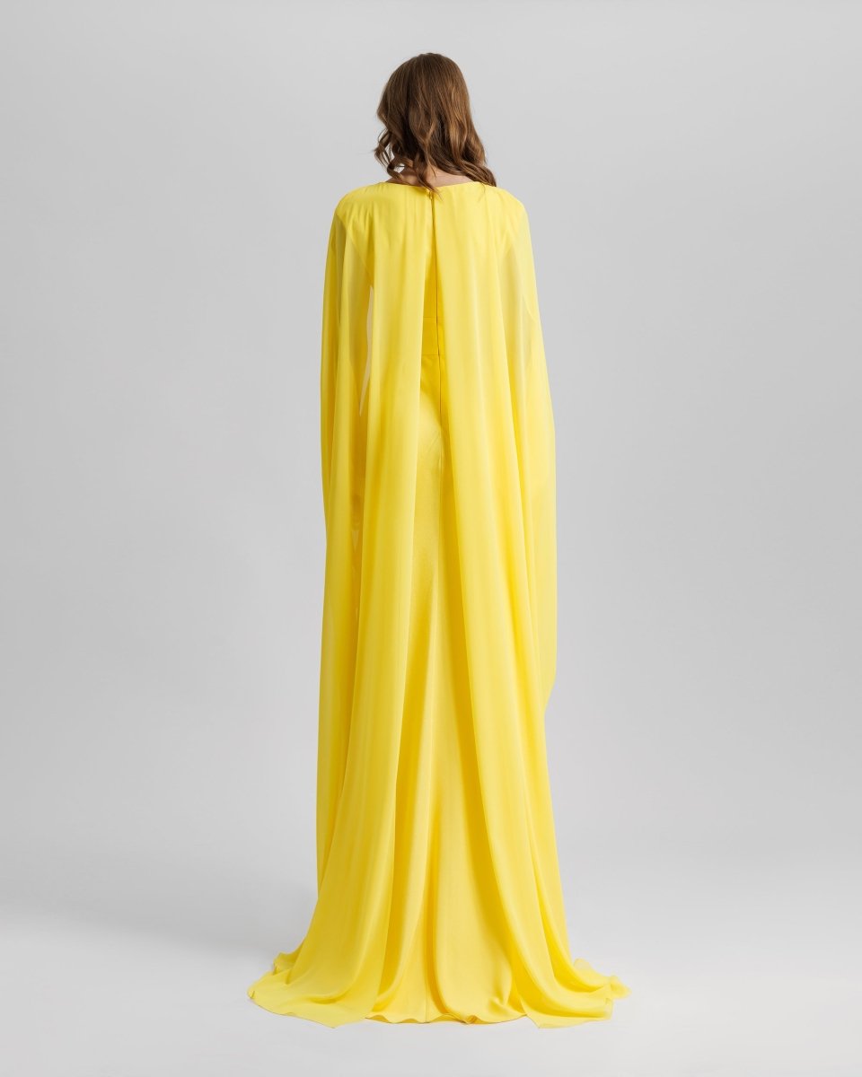 V - Neckline Long Dress - Gemy Maalouf