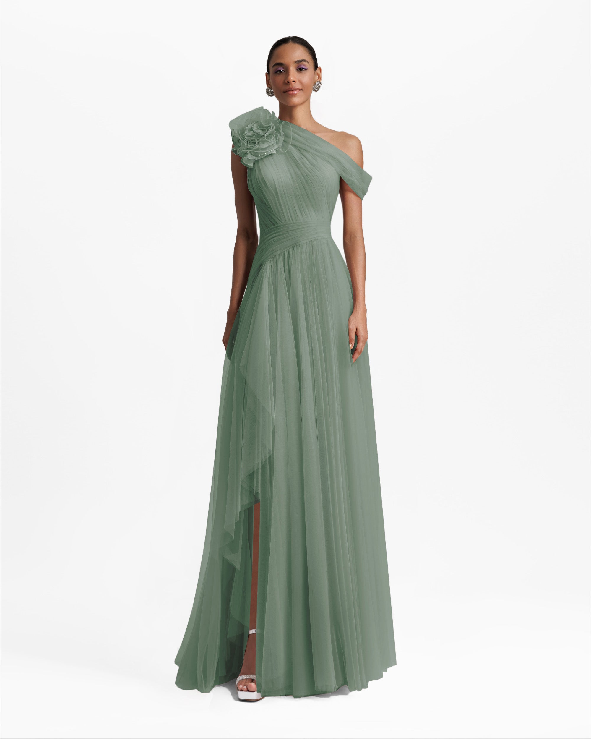 Gemy Maalouf | Evening Dresses | Long Dress With Flower Design