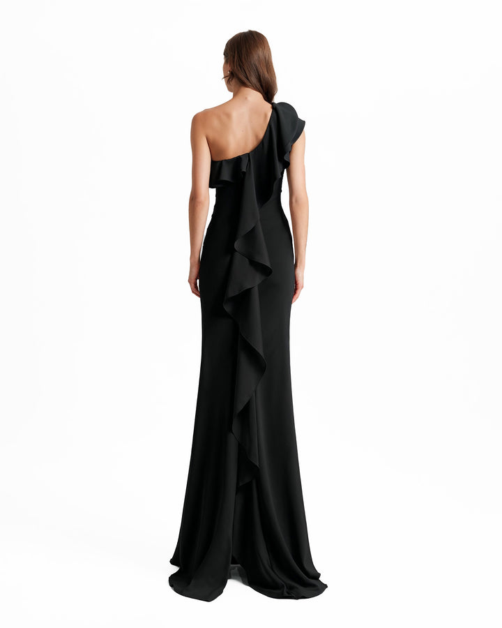 One-Shoulder Ruffled Neckline Dress