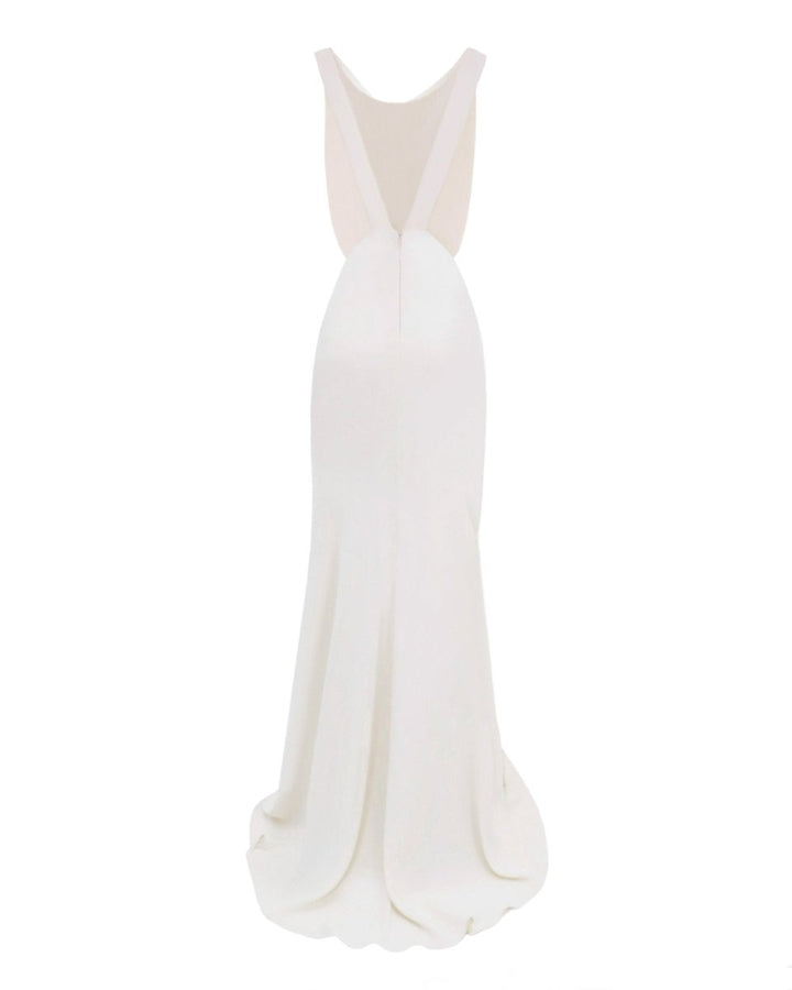 Slim - Cut Cream Dress - Gemy Maalouf
