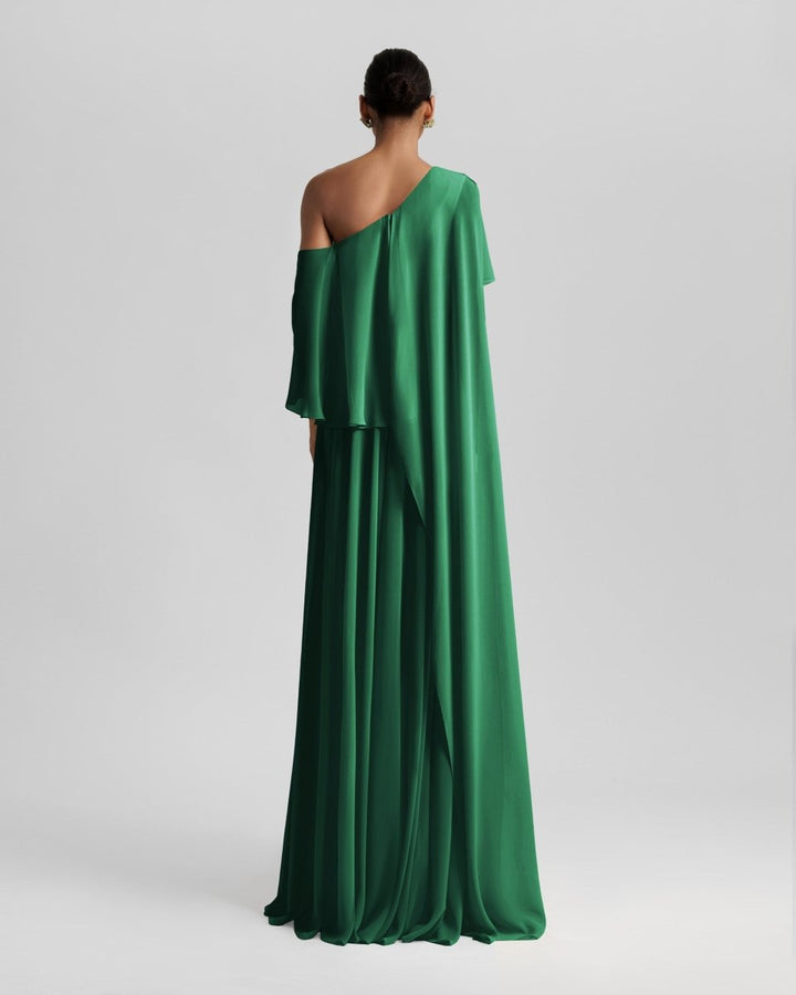 One - Shoulder Dress Featuring Ruffles - Gemy Maalouf