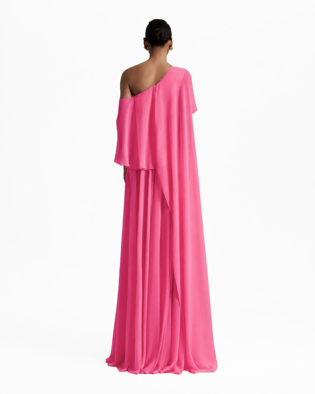 One-Shoulder White Dress with Ruffles