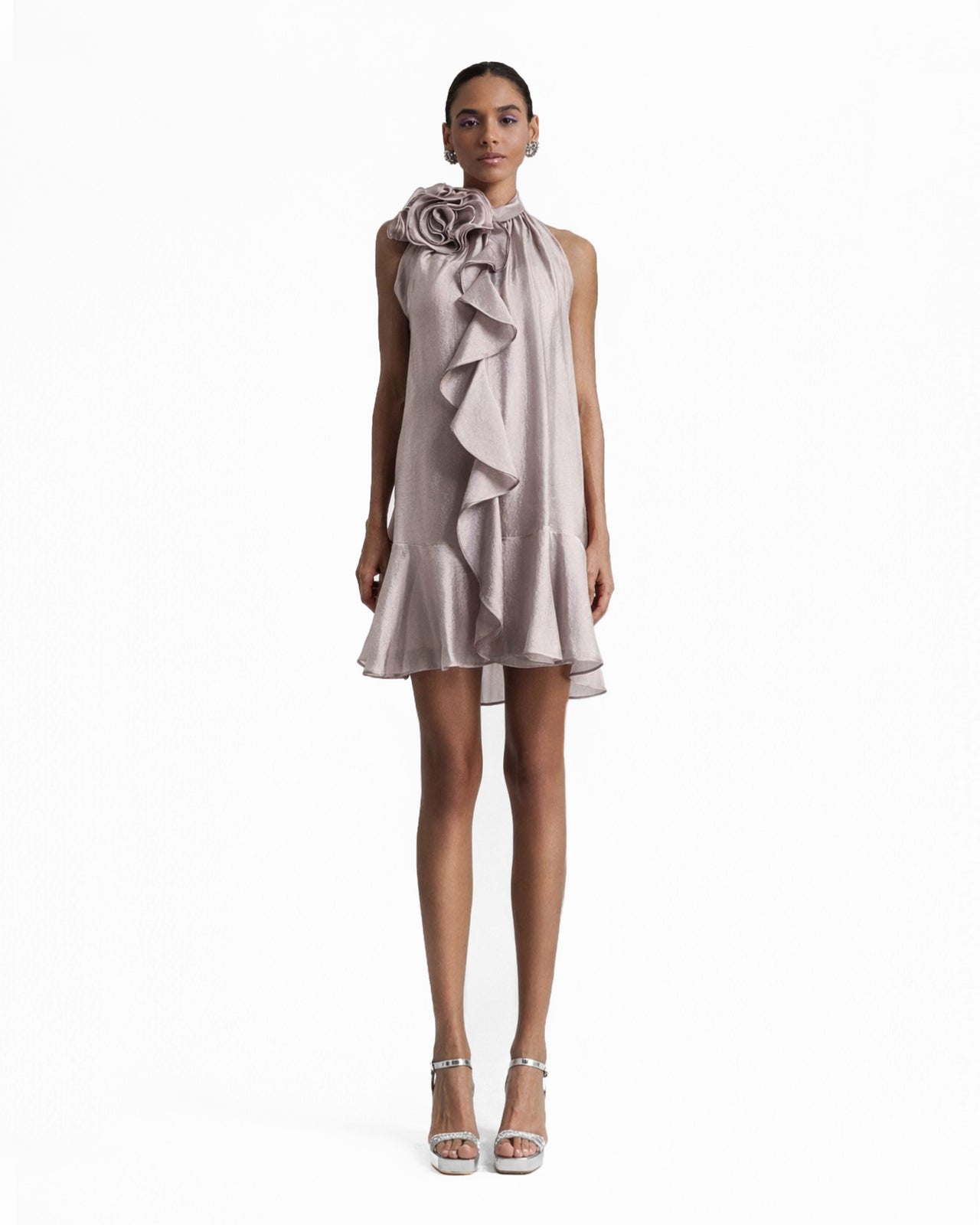 Short Dress Featuring A Flower Design