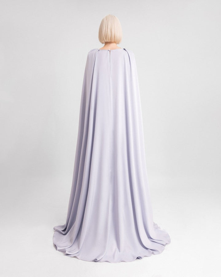 Draped Dress with Cape - Like Sleeves - Gemy Maalouf