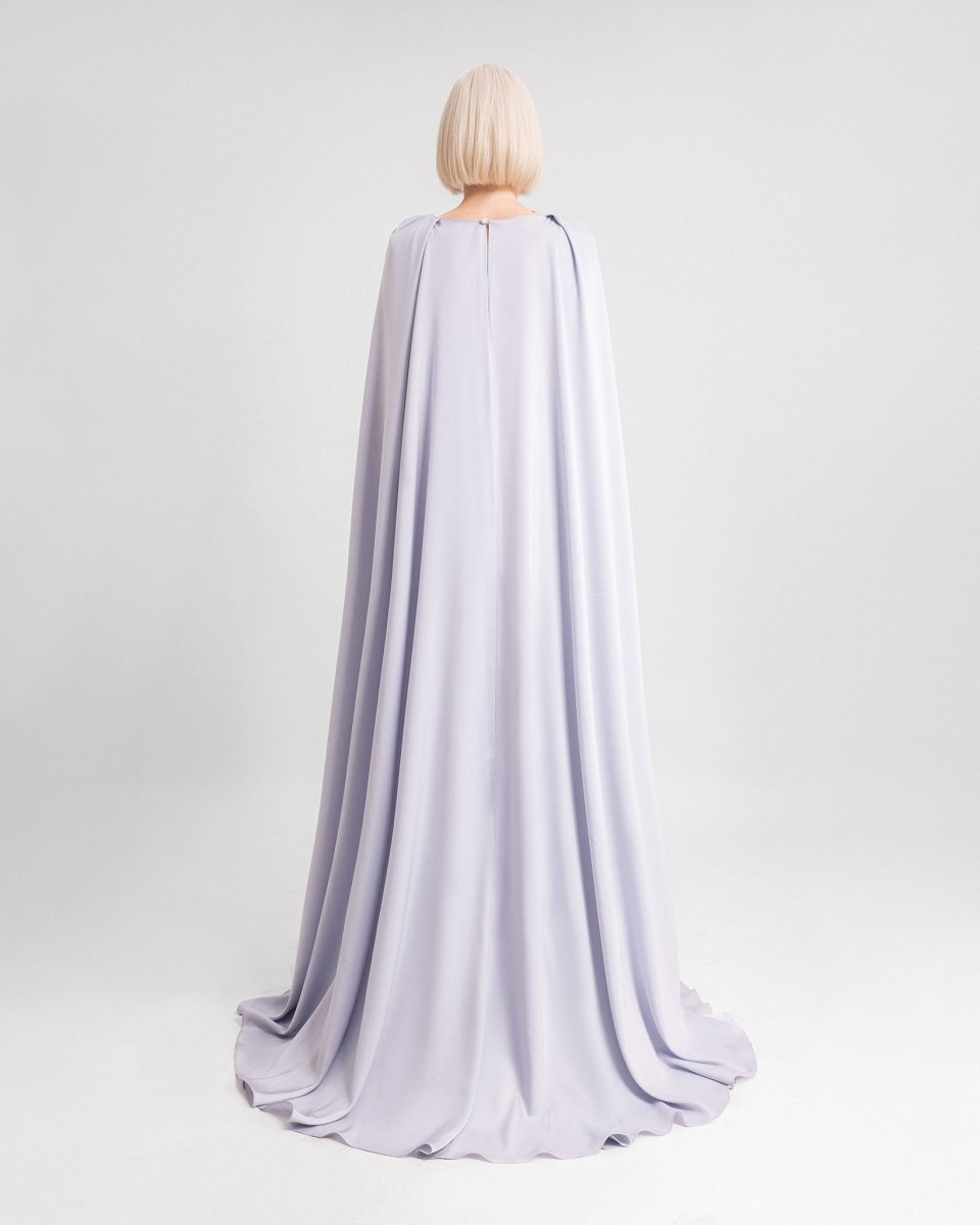 Draped Dress with Cape - Like Sleeves - Gemy Maalouf