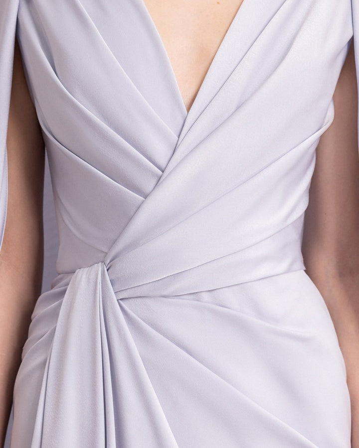 Draped Dress with Cape - Like Sleeves - Gemy Maalouf