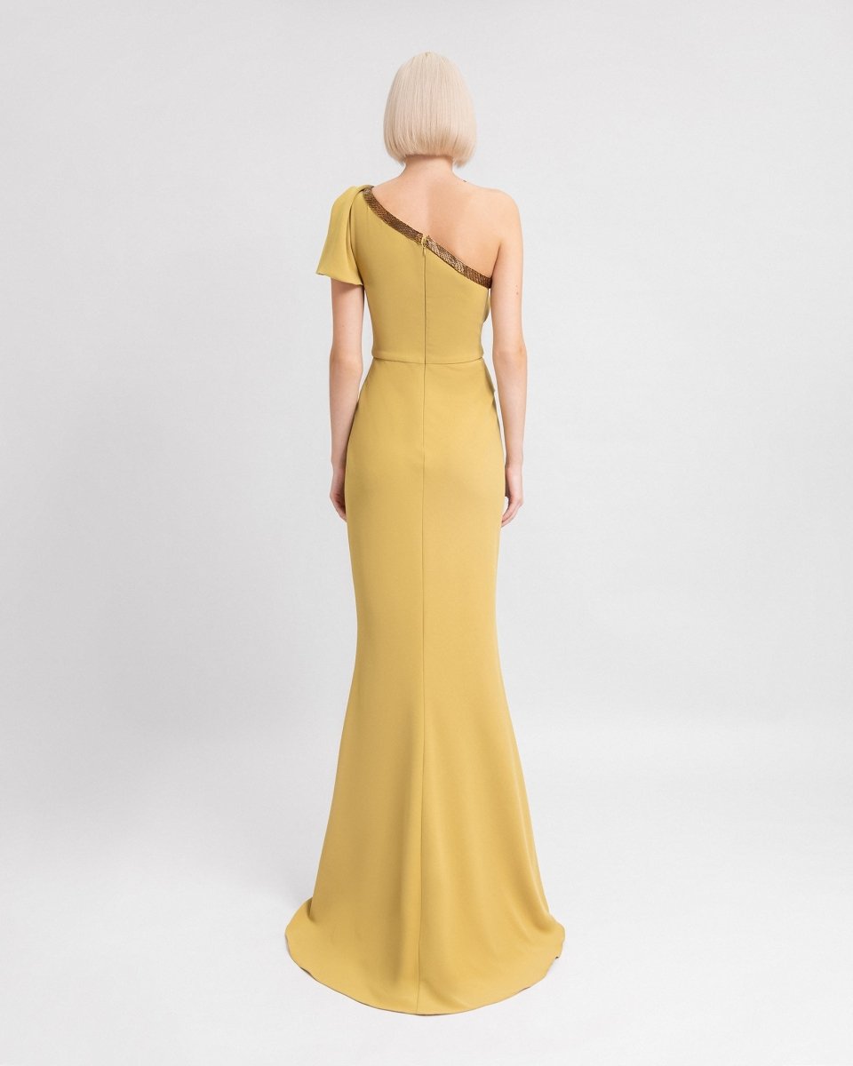 One - Shoulder Draped Dress - Gemy Maalouf