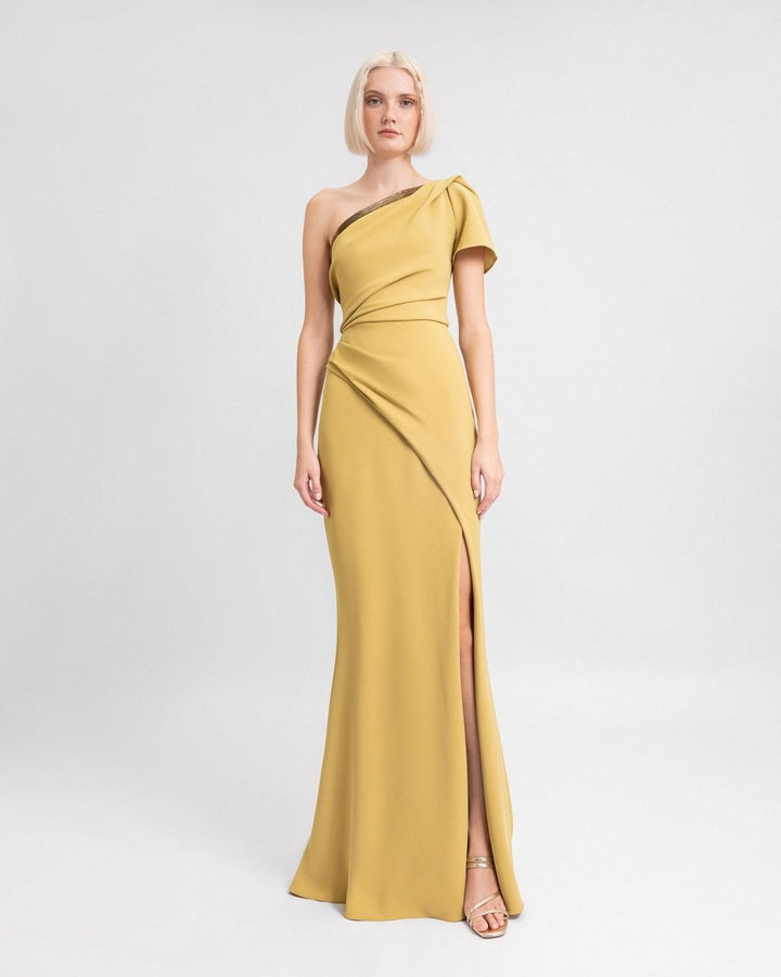 One - Shoulder Draped Dress - Gemy Maalouf