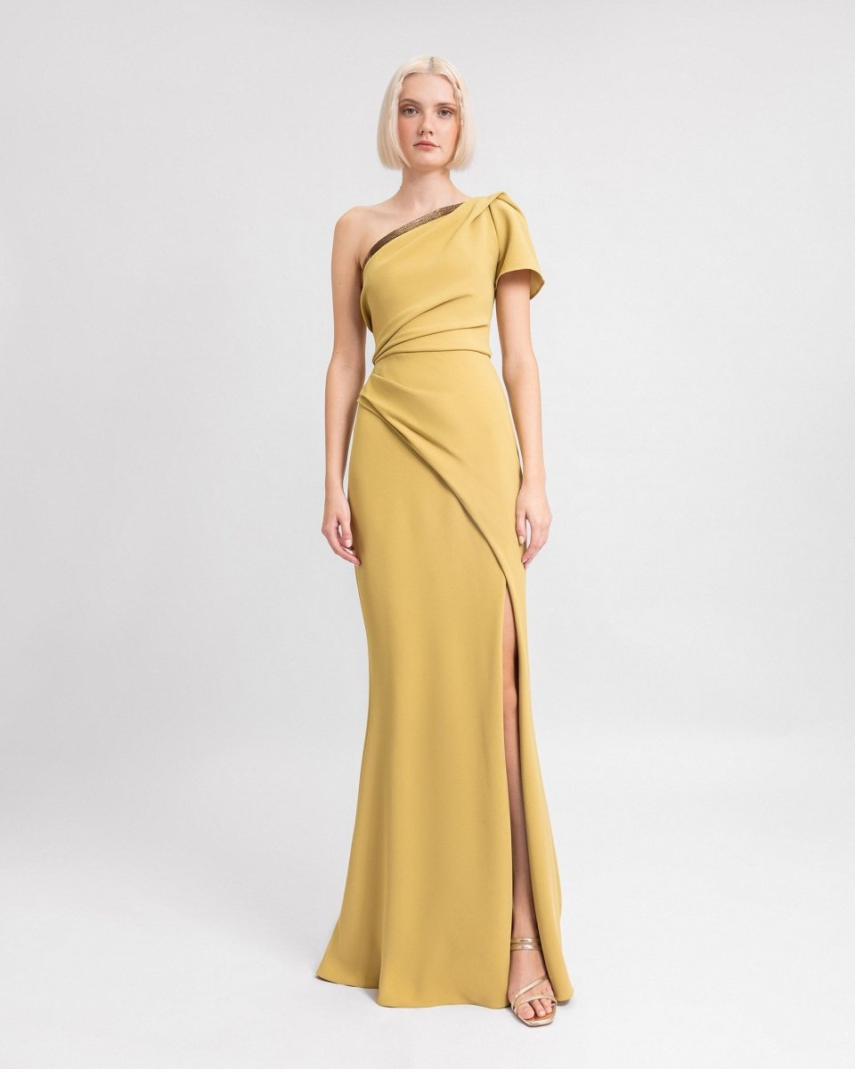 One - Shoulder Draped Dress - Gemy Maalouf