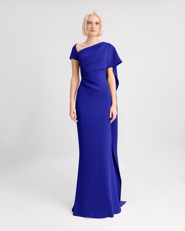 Asymmetrical Neckline Dress - Gemy Maalouf