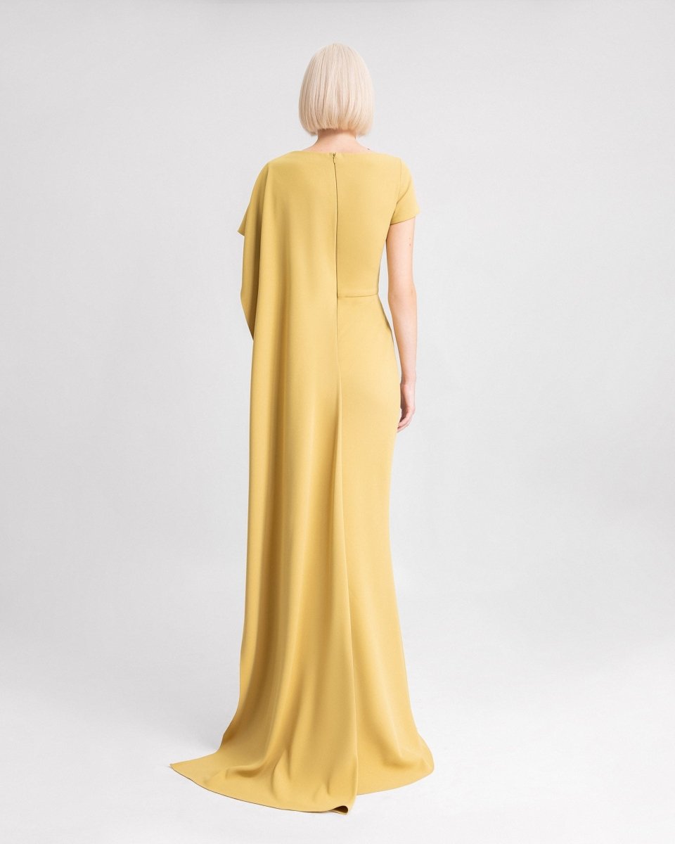 Asymmetrical Neckline Dress - Gemy Maalouf