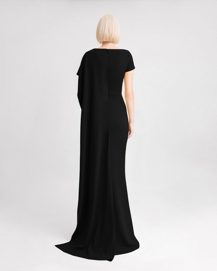 Asymmetrical Neckline Dress - Gemy Maalouf
