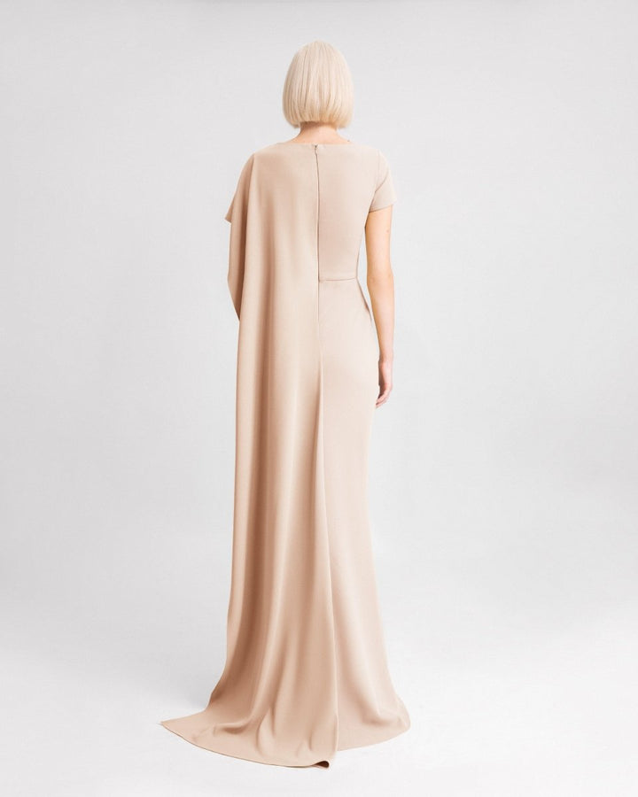 Asymmetrical Neckline Dress - Gemy Maalouf