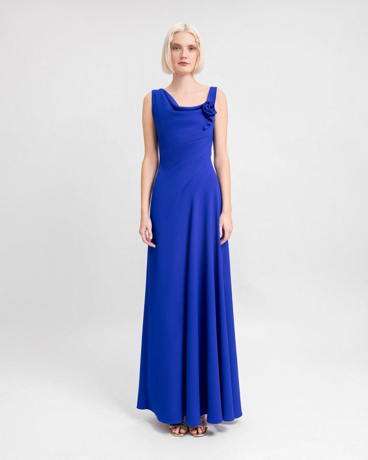 Asymmetrical Cowl - Neckline Dress - Gemy Maalouf