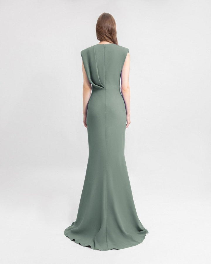 Asymmetrical Waistline Dress - Gemy Maalouf