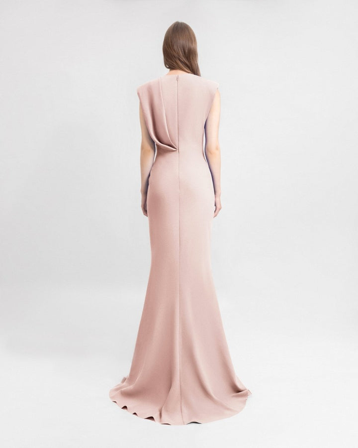Asymmetrical Waistline Dress - Gemy Maalouf
