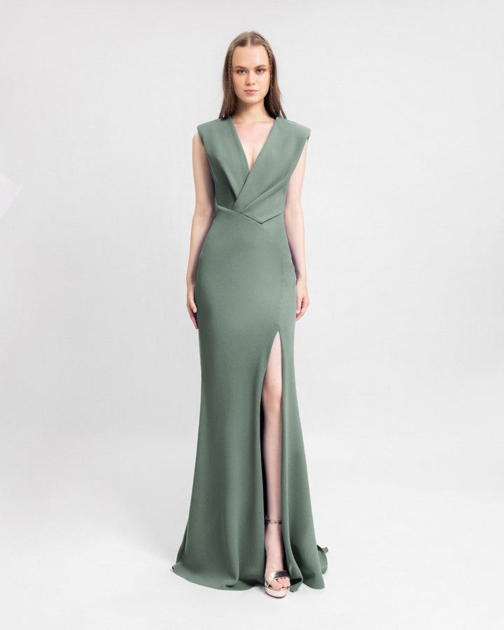 Asymmetrical Waistline Dress - Gemy Maalouf