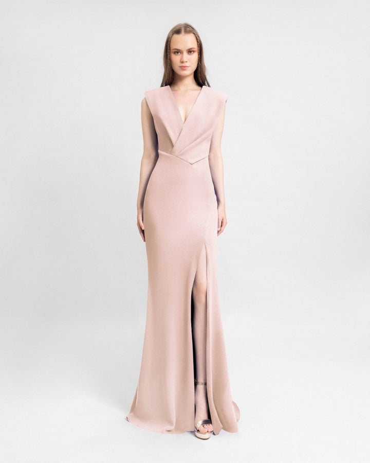 Asymmetrical Waistline Dress - Gemy Maalouf