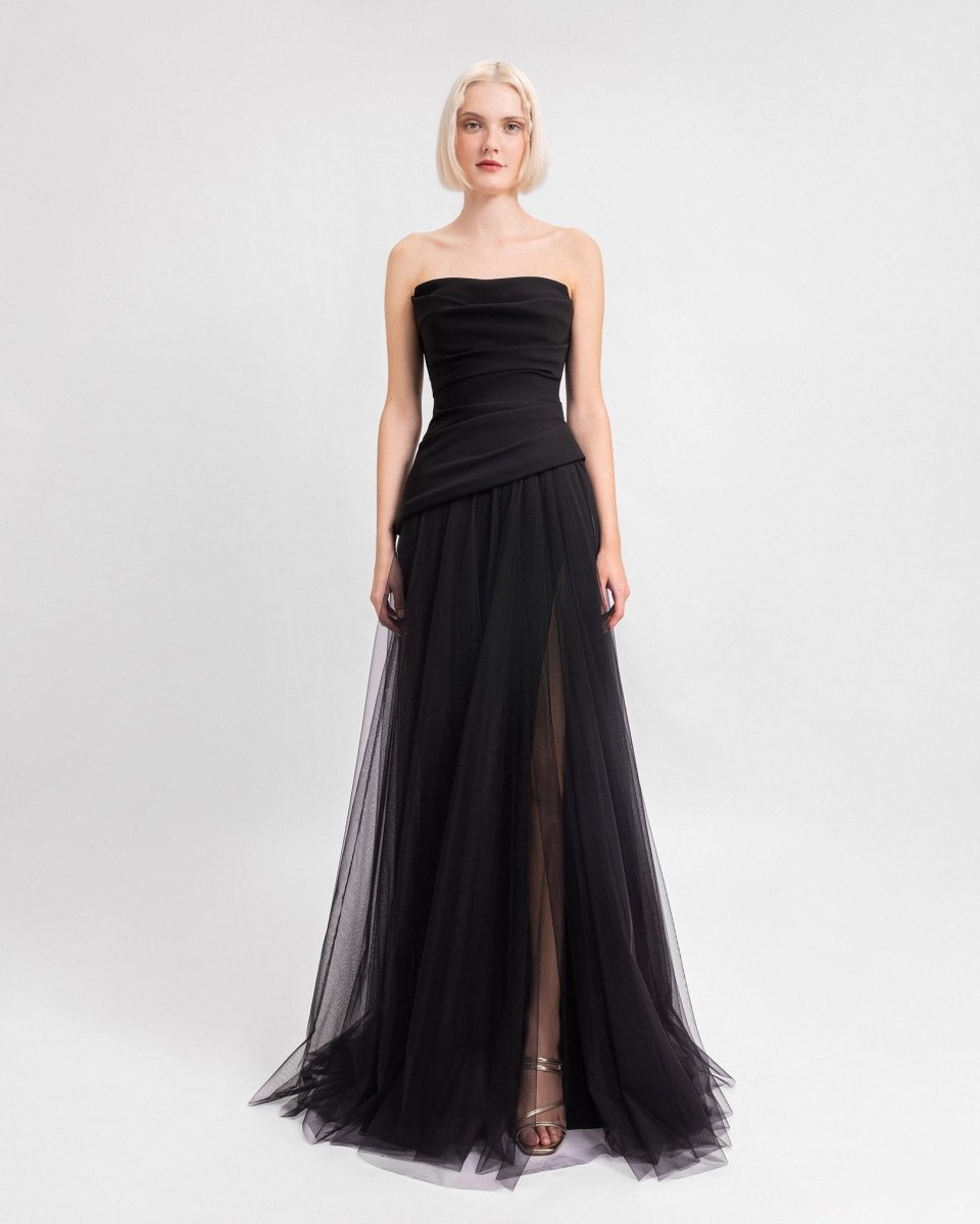 Asymmetrical Draped Corset Dress - Gemy Maalouf