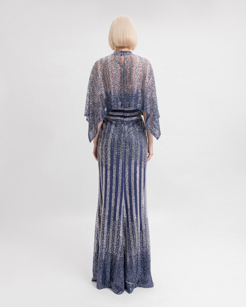 Long Beaded Sequins Dress - Gemy Maalouf