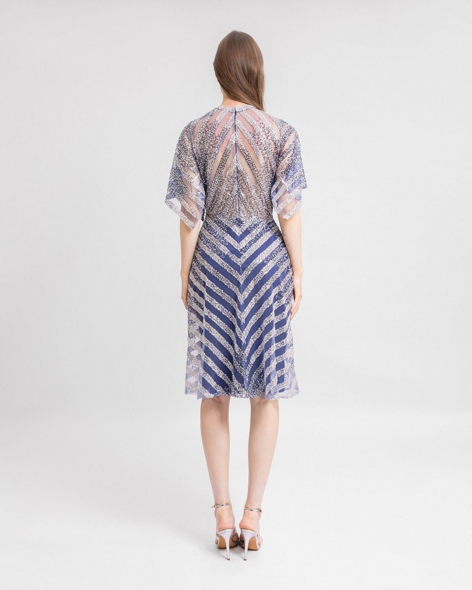 Beaded Dress with See - Through Back - Gemy Maalouf