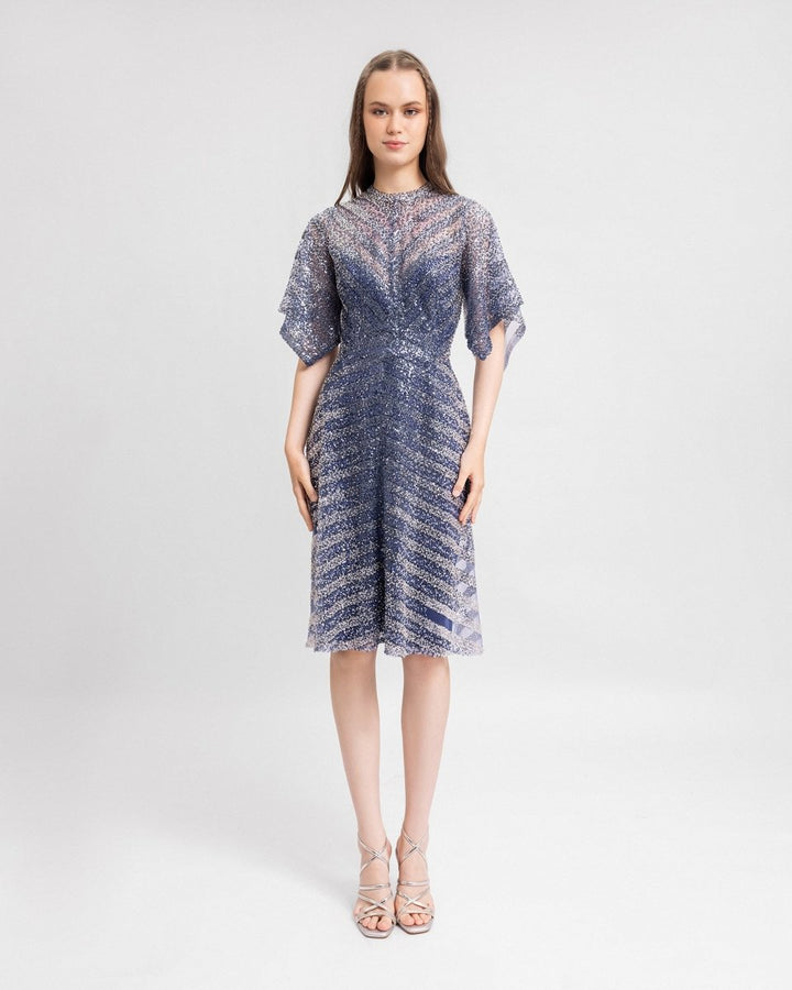 Beaded Dress with See - Through Back - Gemy Maalouf