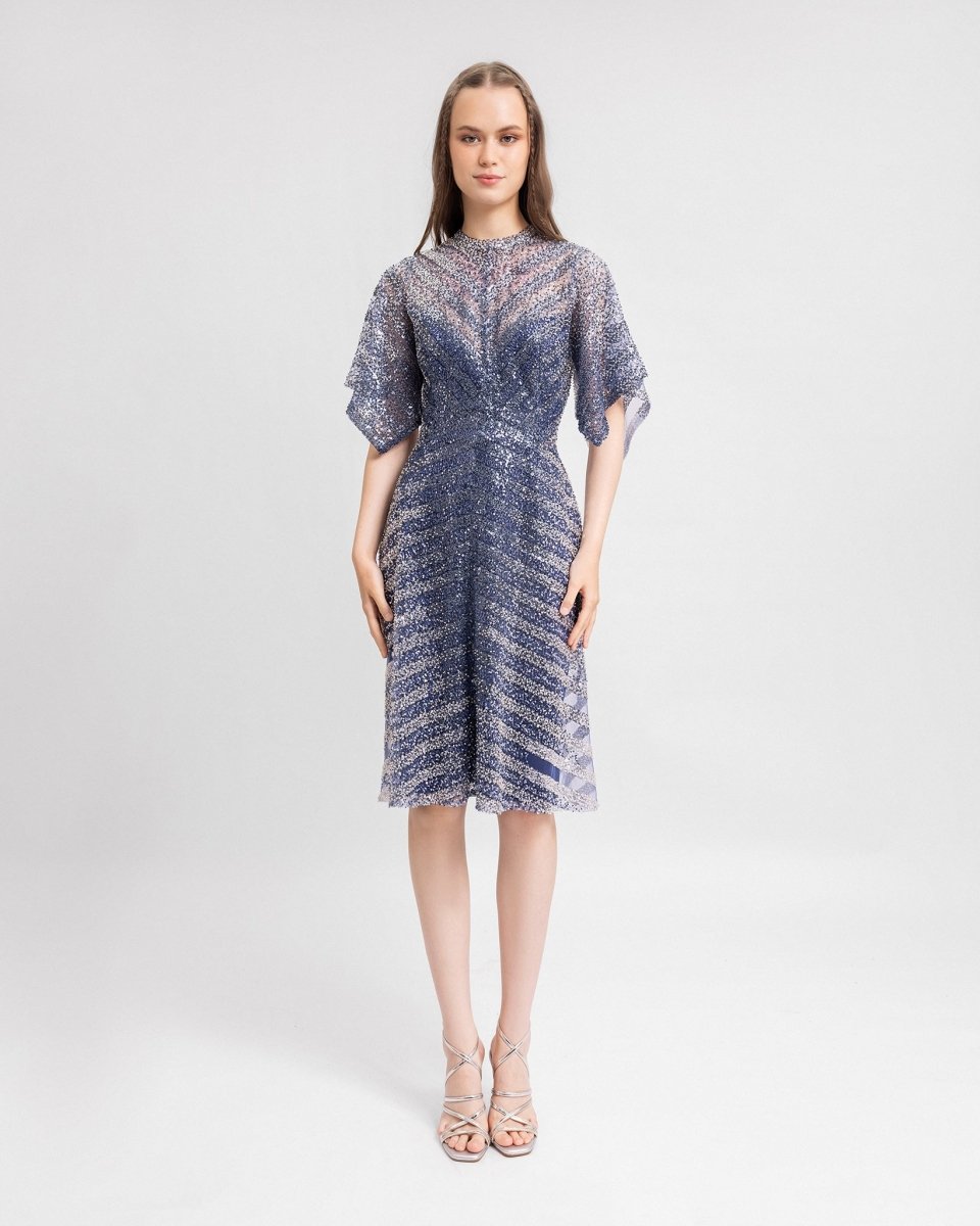 Beaded Dress with See - Through Back - Gemy Maalouf