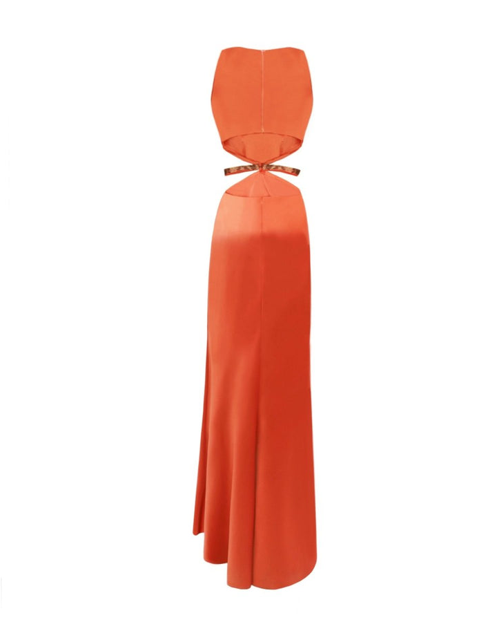 Draped Dress with Beaded Belt - Gemy Maalouf