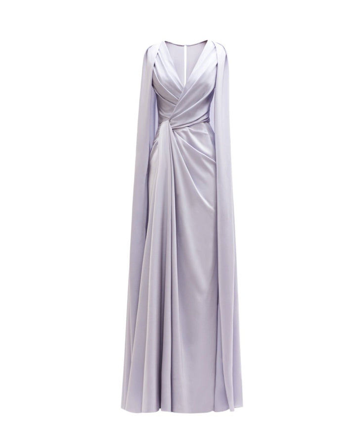 Draped Dress with Cape - Like Sleeves - Gemy Maalouf