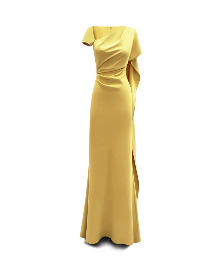 Asymmetrical Neckline Dress - Gemy Maalouf