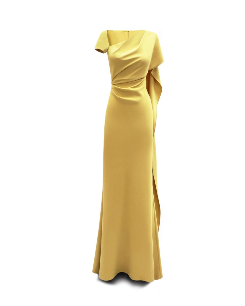 Asymmetrical Neckline Dress - Gemy Maalouf